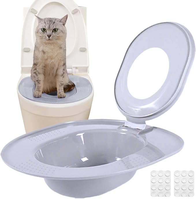 Cat Potty Toilet Training Kit - 15.35x14.17x3.94 Inches Cat Toilet Training, Reusable Urinal Potty Safe Design Removable Easy Clean for Home House Pet Kitten Travel