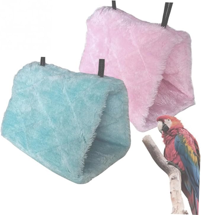 Toddmomy Plush Parrot Hammock Bed Warm Adorable Hanging Hut for Birds for Cage Home Use Encourages Exercise and
