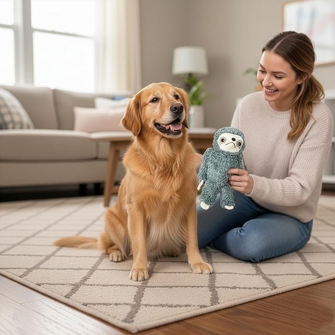 SPOT Fun Sloth Dog Toy - Soft, Stuffed, Squeaky, Plush Fabric Toy for Medium and Large Dogs and Puppies, Enrichment for Light Chewers and Cuddlers, 13in