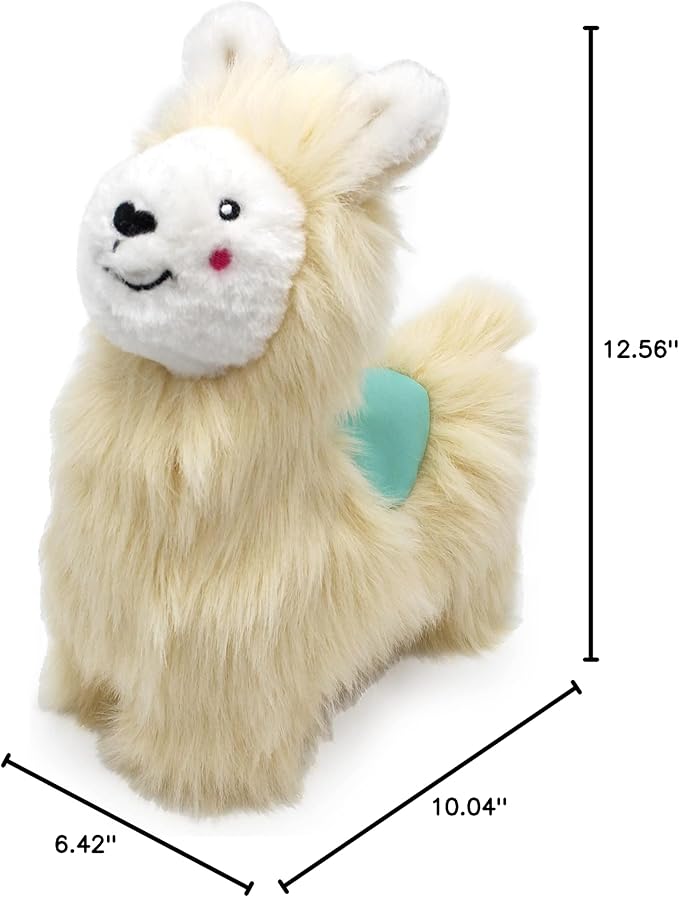 ZippyPaws Wooliez Dog Plush Toy - Interactive Pet Toys, Indestructible Plush Dog Toys, Fun Dog Toys, Larry The Llama