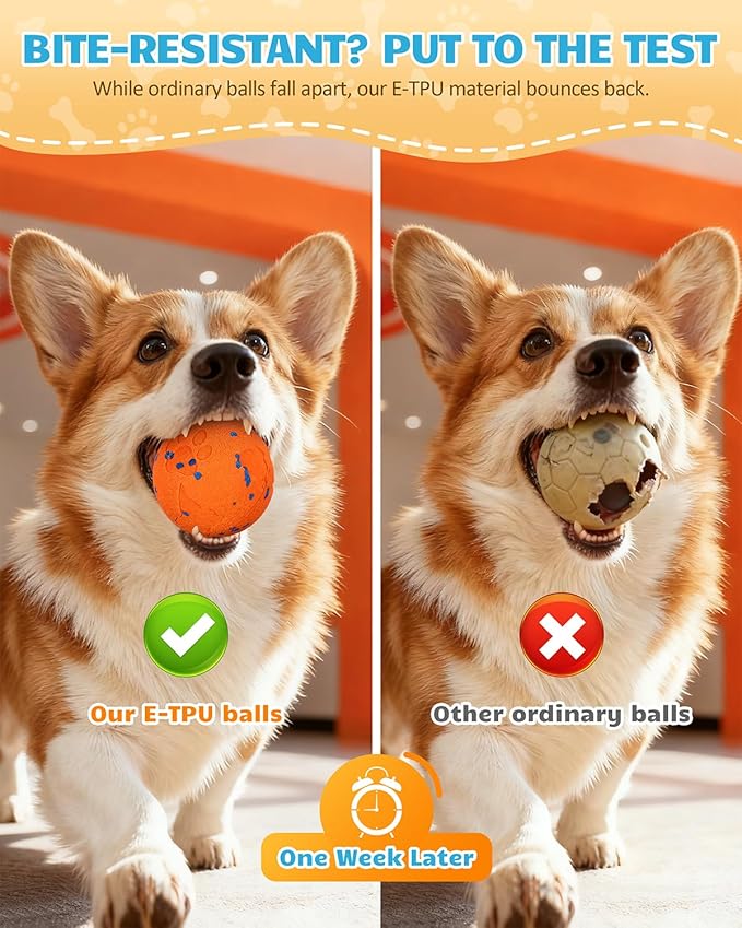 Interactive Dog Ball Toys for Medium & Large Dogs,Self-Moving, Auto-Vibrating,Bouncing Smart Dog Ball That Moves on It's Own Keep Them Busy,3.1″ Chew-Resistant E-TPU,IPX7 Waterproof (Include Gift Bag)