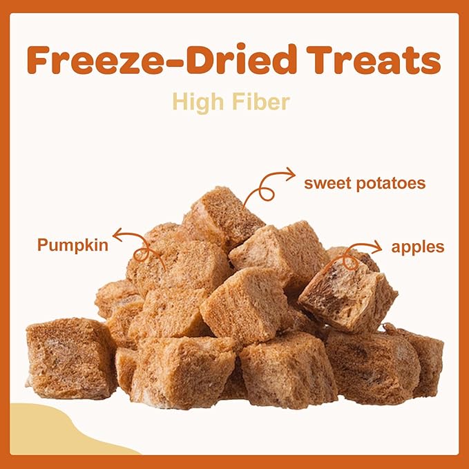 DRFOSTER Freeze-Dried Food- Sweet Potato, Pumpkin, Apple & Pumpkin Seed – High-Fiber, Natural Meal for Cats & Dogs