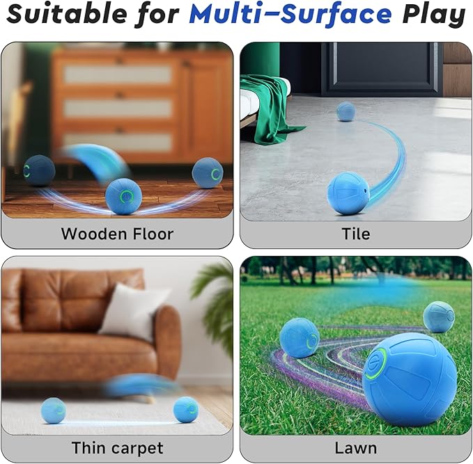 Interactive Small Dog Toy Ball, 2 Inch Smart Jumping Ball for Puppy/Small Dogs, Activated Automatic Bouncing Moving Vibrating, Dog Toy for Small Dogs to Keep Them Busy(Sky Blue)