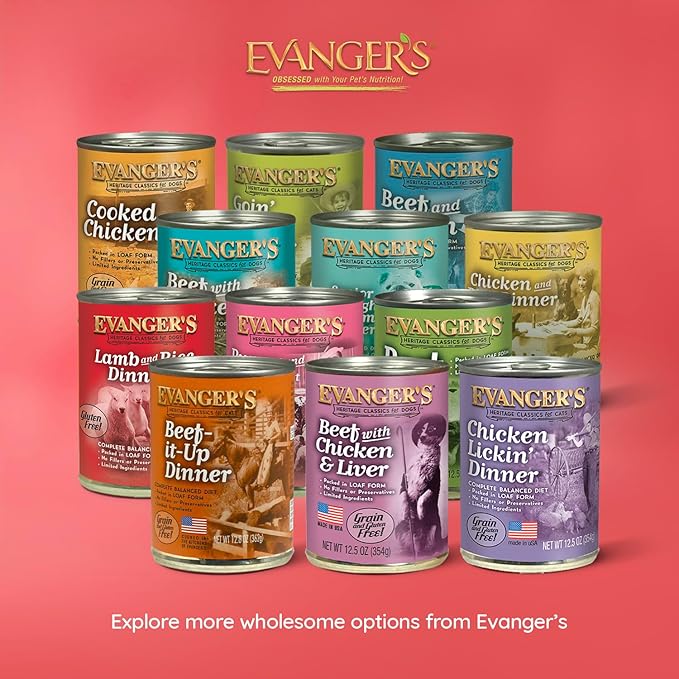 Evanger's Heritage Classic Lamb & Rice Dinner – 12 Count, 20.2 oz Each – Wet Dog Food with Lamb and Rice – Gluten-Free Loaf Style Meal – Complete and Balanced for All Life Stages