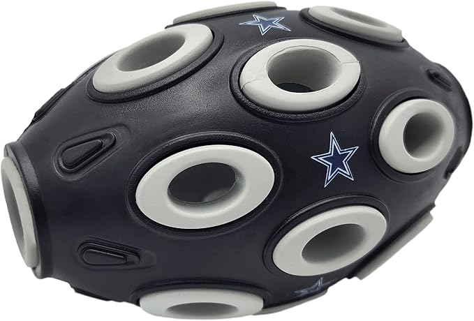 Pets First NFL Dallas Cowboys Football Toy - Treat Dispensing, Interactive Fun, Natural Rubber for Dogs & Cats