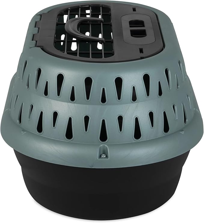 Green Top Load Cat Carrier for 10 lb Pets - Secure Top-Loading Pet Tote for Veterinary Visits, Travel, Hiking, Grooming, and Emergency Evacuation
