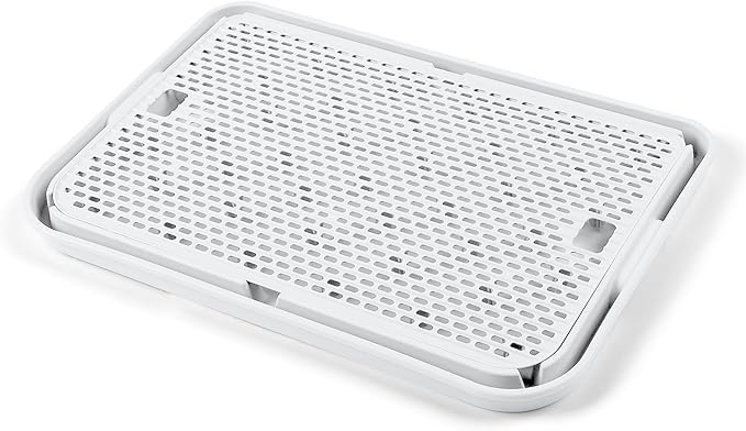 Large Cat Litter Box Step Mat, 16.5"x11.2" Cat Ramp Stairs, Cat Litter Catcher for Self-Cleaning Litter Box, Cats Pedal Step Stool Ideal for Kitten & Older Cats (White)