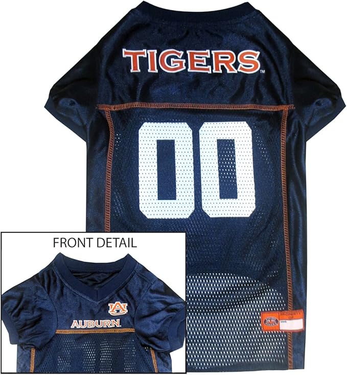 Pets First NCAA College Auburn Tigers Mesh Jersey for Dogs & Cats, Medium. Licensed Big Dog Jersey with Your Favorite Football/Basketball College Team (Pack of 2)