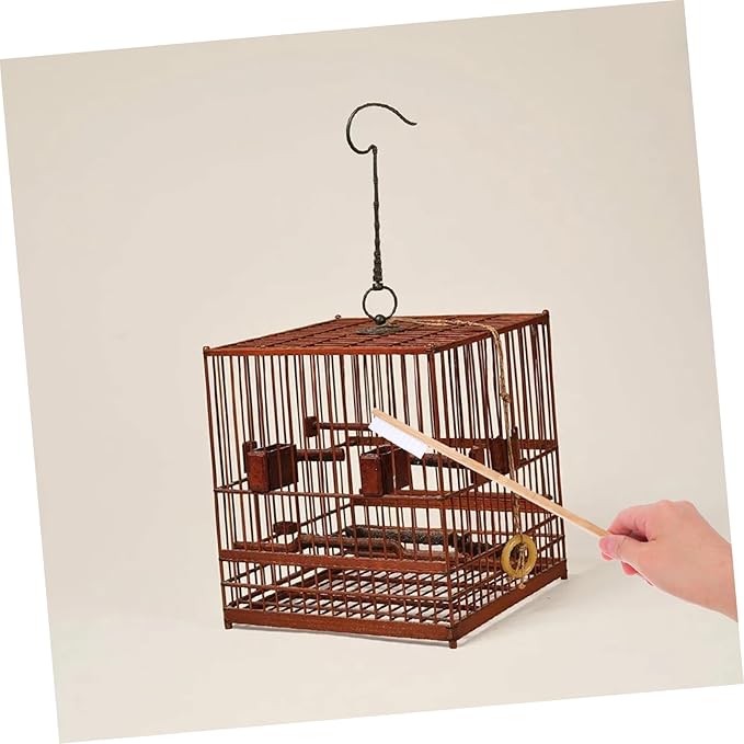 Mikikit 2Pcs Bird Cage Cleaning Brush Set Durable Small Cleaning Brush Droppings Scoop for Efficient Bird Cage Cleaning Reliable Pet Accessories for Small Animals