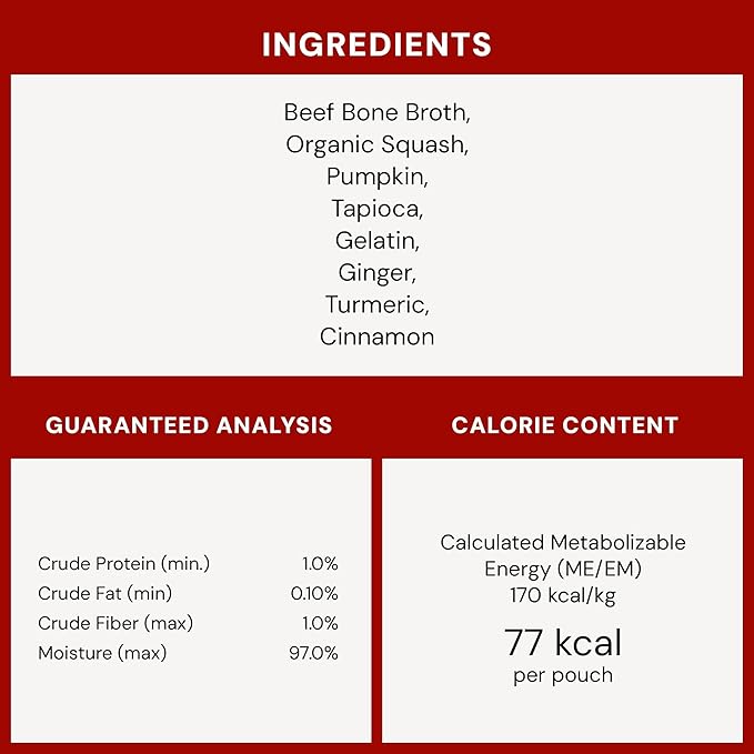 Stella & Chewy's Human-Grade Grass-Fed Beef Bone Broth for Dogs - Joint & Gut Health Liquid Food Topper with Collagen & Turmeric, 16 Fl Oz Resealable Pouch
