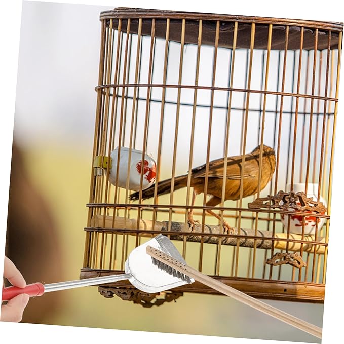 ibasenice 2pcs Bird Cage Cleaning Brush and Shovel Kit for Parrots Pet Supplies for Easy Daily Maintenance of Cages Accessories