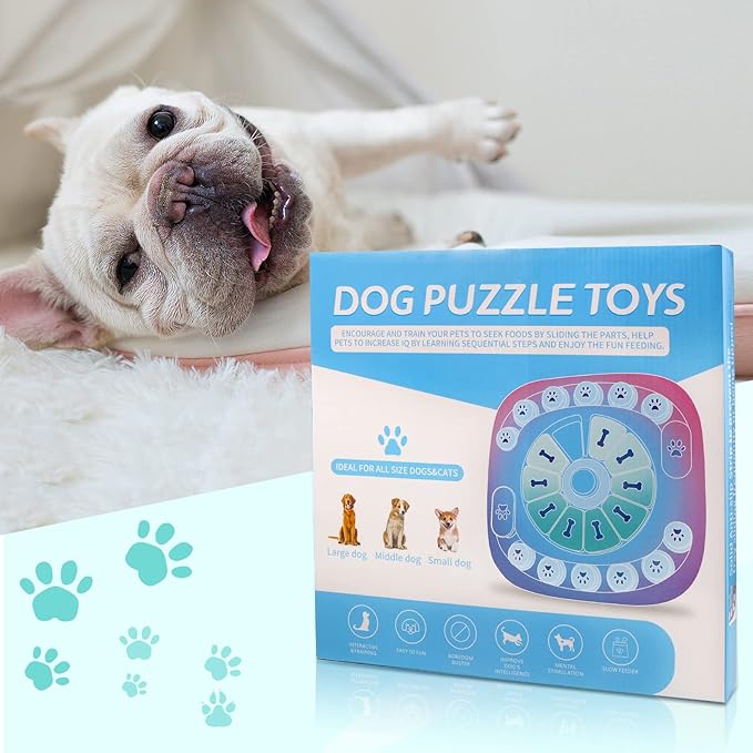 Large Dog Puzzle Toys - Mentally Stimulating, Interactive, Enrichment Toys for Boredom and Training - Mint Green