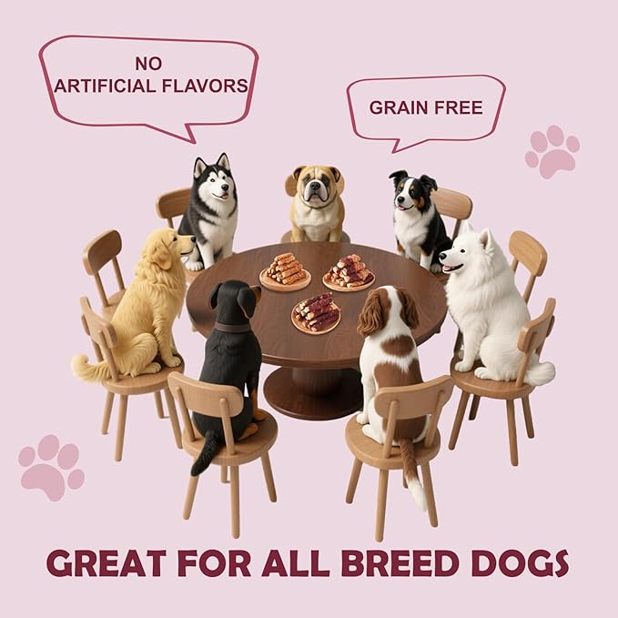 Healthy Dog Treats, Chicken Duck Wrapped Beef Cartilage Dog Chews, Long Lasting Grain Free Rawhide Free Dog Bones for Small Medium Dogs Daily Teeth Grinding Cleaning Chewing Snacks