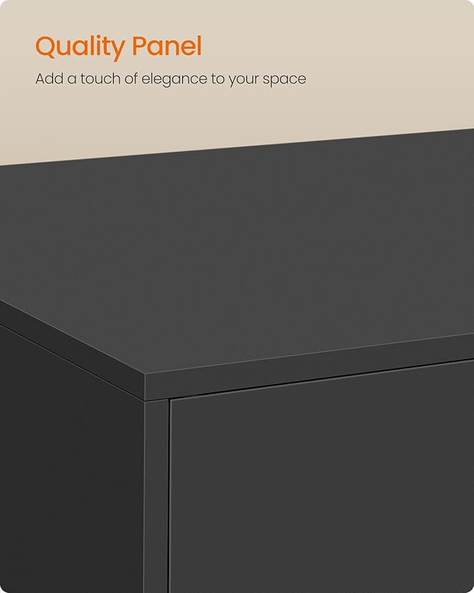 Feandrea Cat Litter Box Enclosure, Modern Hidden Litter Box Furniture, Front Entry, Double Doors, Indoor Pet House, Living Room Side End Table, 31.5 x 19.7 x 17.7 Inches, Ink Black UPCL020BC01S