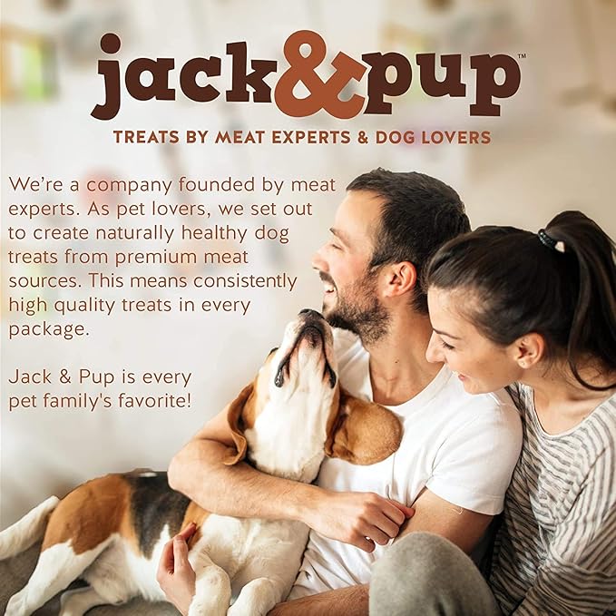 Jack&Pup 6-inch Bully Sticks for Dogs (40 Pack) Thick Pizzle Sticks | Long Lasting, Single Ingredient Chew Treat for Medium Dogs