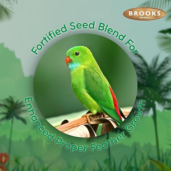 Brooks Brand Grains Plus Parakeet Blend, Bird Food Parakeet Bird Seed, Seed Mix, Millet for Budgie Seed, 25 lbs