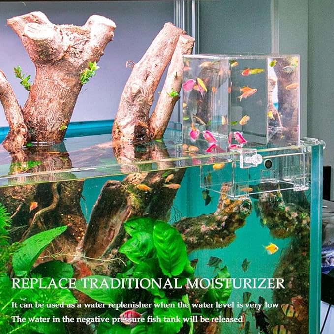 Fish Elevator Inverted Aquarium, Transparent Acrylic Fish Tank, Auto-Refill Water Level Maintenance, Suspended Fish Tank for Aquatic Pets