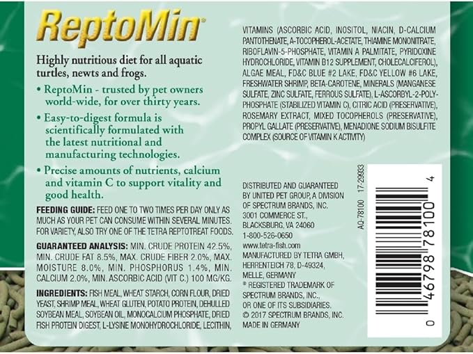 Tetra ReptoMin Floating Food Sticks for Aquatic Turtles, Newts and Frogs