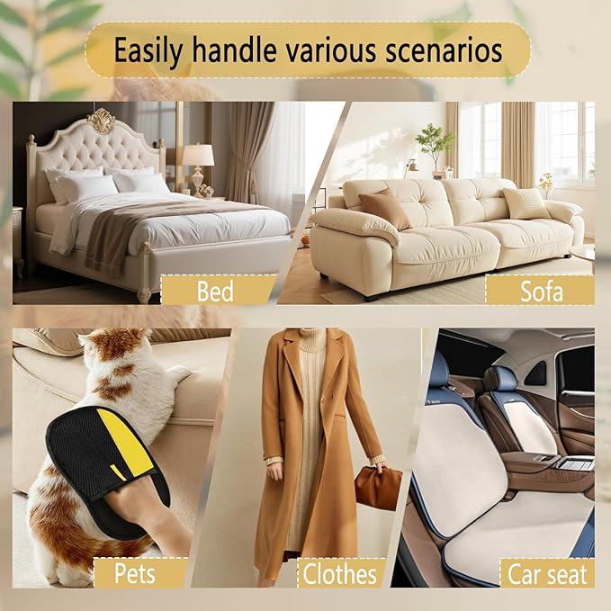2 Pcs Electrostatic Pet Hair Removal Glove, 2026 Newly Magic Brush Pet Hair Remover for Dogs & Cats, Reusable Animal Fur Grooming Tool for Cleaning Hair on Furniture, Couch, Car Seats, Carpet
