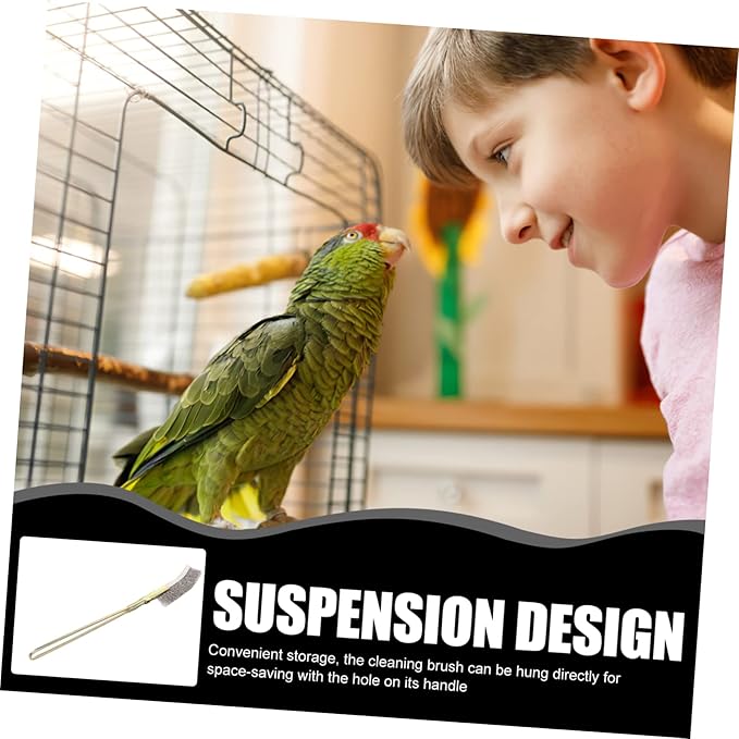 2pcs Bird Cage Cleaning Brush Wire Brushes for Pet Cage Maintenance Handle Design for Easy Cleaning of Bird Feces and