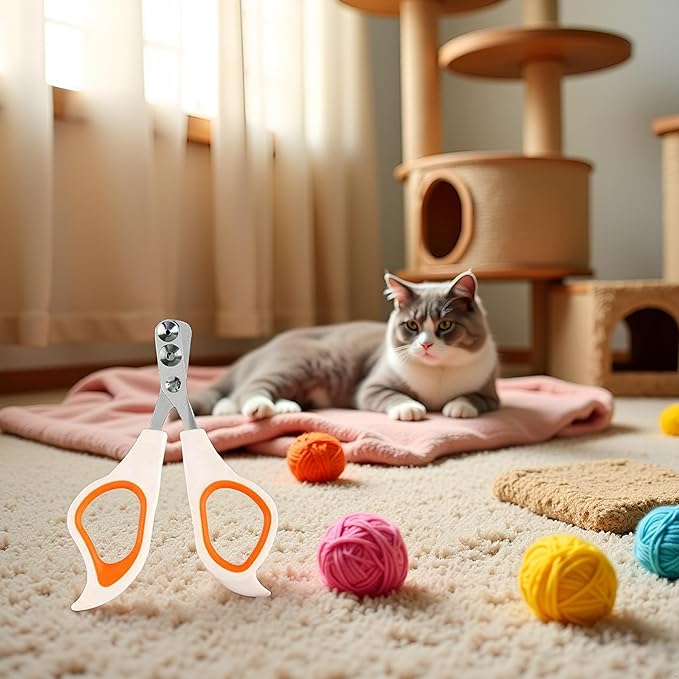 Jowxsx Orange Cat Nail Clippers with Circular Cut Hole,Cat Claw Clippers Cat Nail Trimmers Avoid Over Cutting Pet Nail Clippers Grooming Tool for Cat,Cat Nail and Trimmers,Grooming