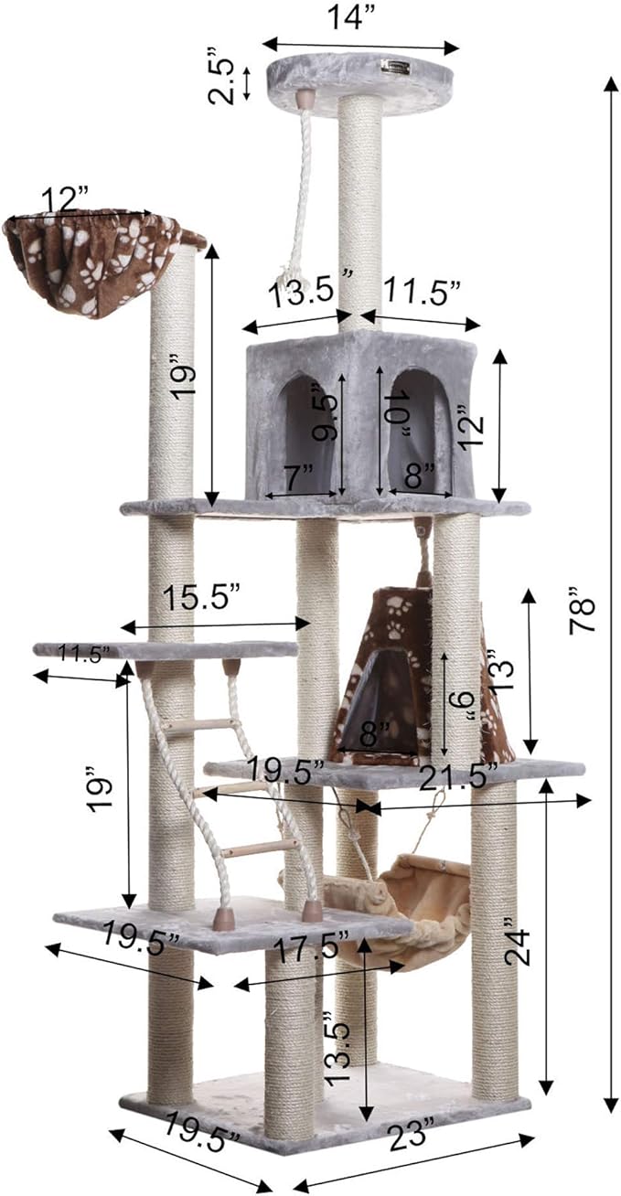 Armarkat Cat Tree Model A7802, Silver Gray