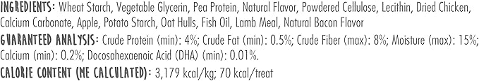 Nylabone Healthy Edibles Natural Puppy Chews Long Lasting Treats for Puppies, Lamb & Apple Flavor, X-Small/Petite (8 Count)