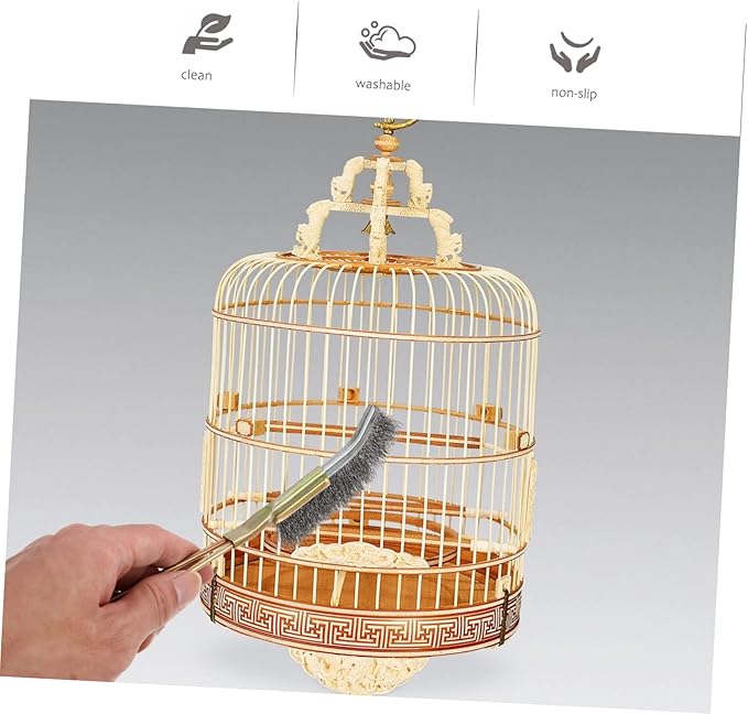 Angoily 6pcs Copper Wire Bird Cage Cleaning Brush Pet Cage Accessories for Easy Daily Maintenance Lightweight Design Hanging for Storage