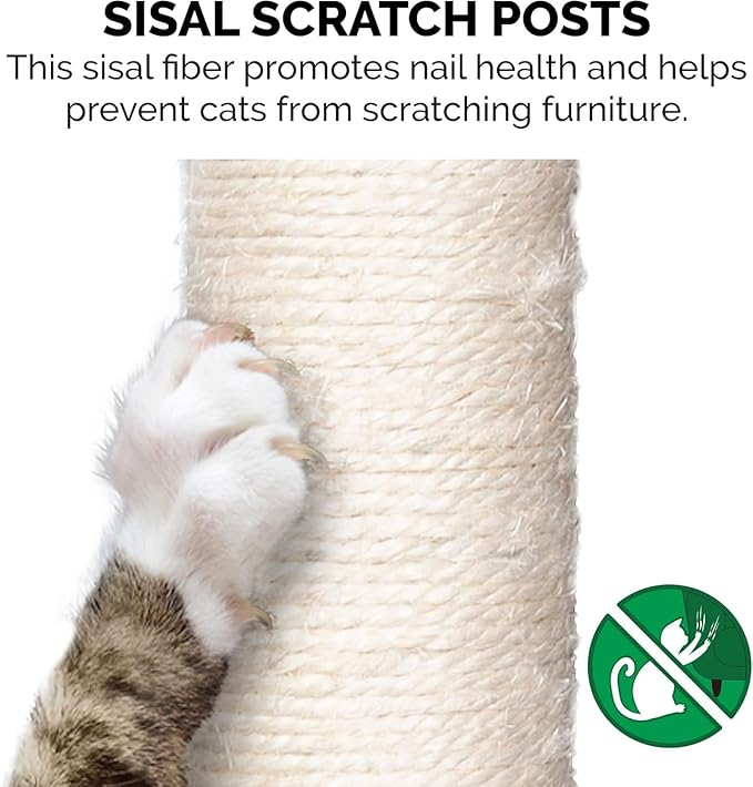Furhaven Tiger Tough Cat Tree Soft Clubhouse Playground w/ Toys & Condo - Cream, One Size