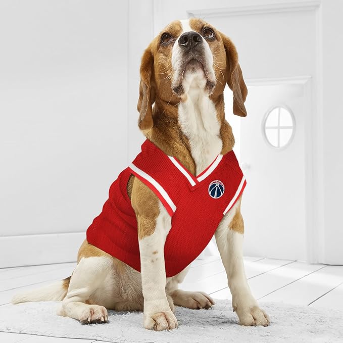 Pets First NBA WASHINGTON WIZARDS DOG Jersey, Medium - Tank Top Basketball Pet Jersey