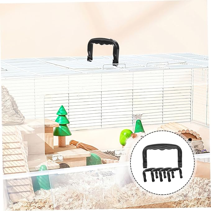 VANZACK 10pcs Portable Bird Cage Handle Ergonomic Plastic Lift Handle for Hamster and Pet Cages for Outdoor Travel and Easy Carrying