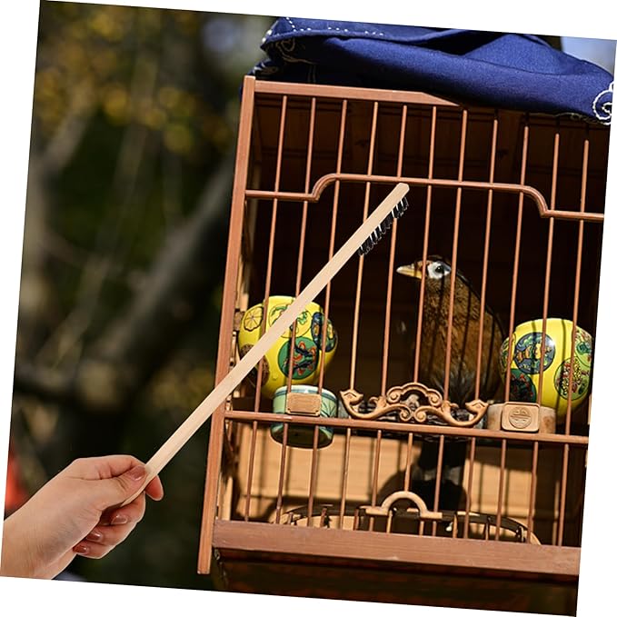Happyyami Handle Bird Cage Cleaning Brush Cleaner for Pet Cages Lightweight Design Storage for Poop Removal and Easy Maintenance