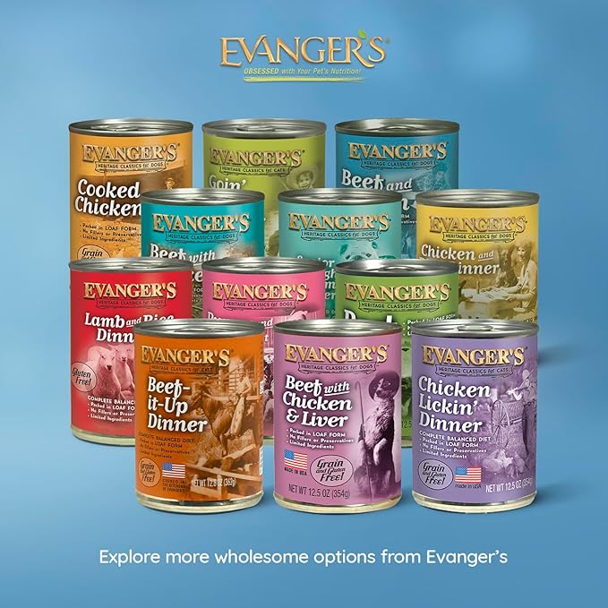 Evanger's Heritage Classics Beef & Bacon Dog Food – 12 Count, 20.2 oz Each – Grain & Gluten Free Loaf for Dogs – Limited Ingredient Recipe – Natural Protein-Rich Nutrition