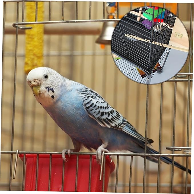 2pcs Set Birdcage Brush Rabbit Parrot Poop Tool Pet Birds Cage Supply Parrot Bird Cage Cleaning Brush Cages Feeder Parrot Cage Accessory Pigeon Stainless Steel