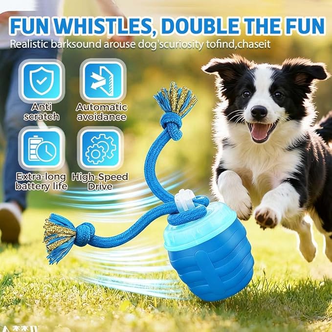 Interactive Dog Toys, 2025 New Motion Activated Cat Balls with 360° Smart Automatic Rolling Moving for Bored Pet Cats Dogs (Blue)