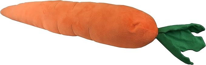 Pet Lou Durable Plush Multi-Squeaks and Crinkle Dog and Cat Toys, Vegetables and Rabbit Collection (L-Orange, 29-Inch Carrot)