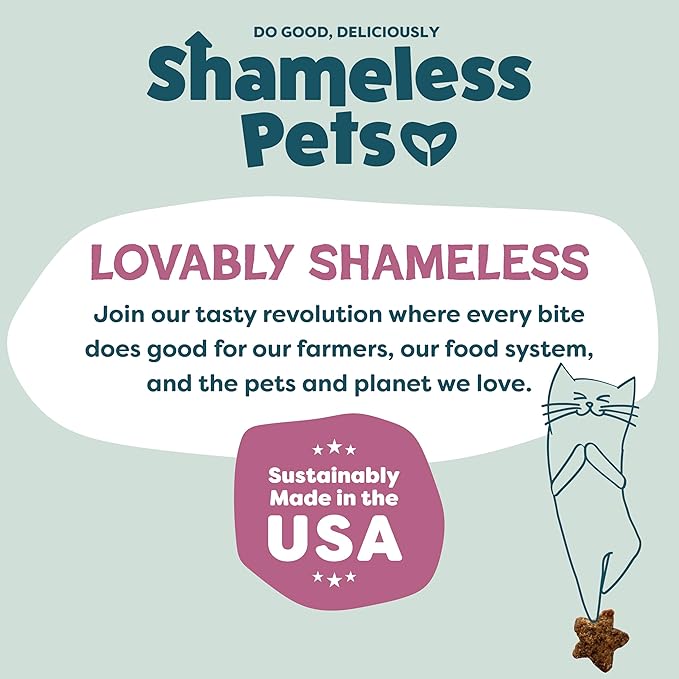 Shameless Pets Crunchy Cat, Natural Kitty Treats for Cats with Digestive Support with Real Chicken, Healthy Flavored Feline Snacks - Cran You Say Chicken (Pack of 2)