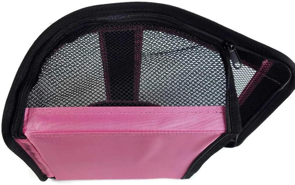 Tote for Lifelike Stuffed Interactive Pet Dogs and Cats, Nylon and Mesh Toy Carrier for Pet Animals, Zippered Carrying Case Accessory (Pink)