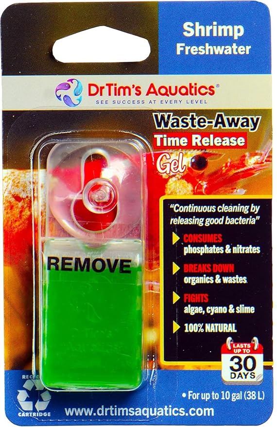DrTim’s Aquatics Waste-Away Gel Fish Tank Cleaner for Freshwater Aquariums – Unclogs, Cleans, Removes Hidden Fish Food Waste – for Shrimp Tanks – Small, Single Pack