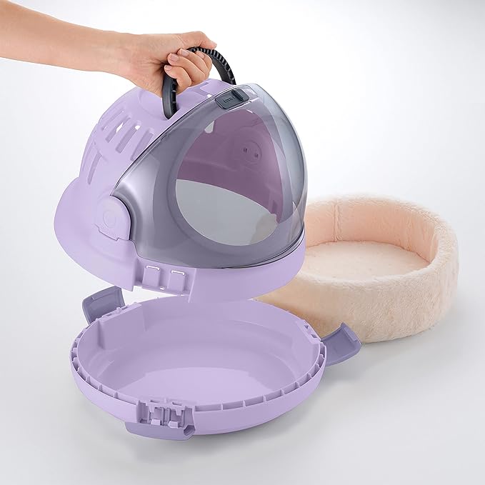 Richell Space Capsule Pet Carrier & Bed, Travel Carrier for Small Dog and cat