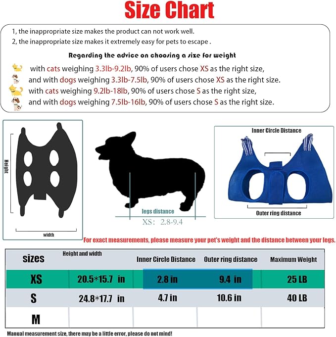 Cat and Dog Grooming Hammock with Safety Belt for Nail Clipping、Grooming,Cat Bathing Bag for cat Nail Trimming,Pet Claw Care Bag, Dog Grooming Harness(XS,Be Sure to Check The Size Chart)
