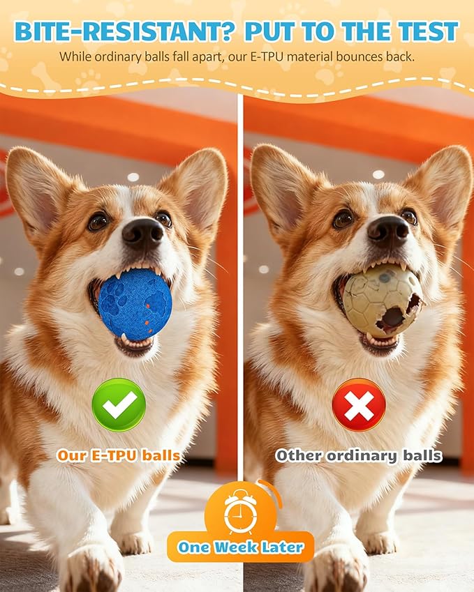 Interactive Dog Ball Toys for Medium & Large Dogs,Self-Moving, Auto-Vibrating,Bouncing Smart Dog Ball That Moves on It's Own Keep Them Busy,3.1″ Chew-Resistant E-TPU,IPX7 Waterproof (Include Gift Bag)