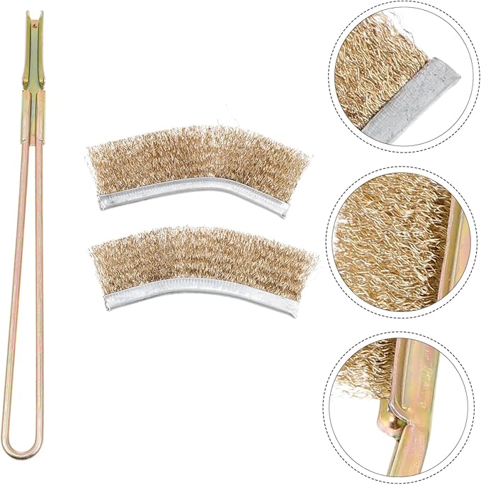 Toddmomy 1Set Cage Clean Brush for Birds Durable Wire Brush with Handle Angled Heads for Parrot Cage Cleaning Bird Cage Supplies