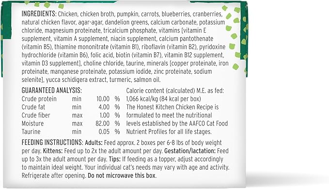 The Honest Kitchen Human Grade Grain Free Minced Chicken in Bone Broth Gravy Wet Cat Food, 2.8 oz x12
