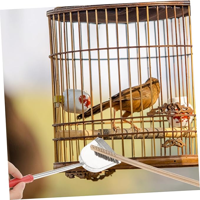Totority 2pcs Bird Cage Cleaning Brush Set Random Tools for Parrot and Pet Cages for Easy Cleanup of Bird Droppings and Debris Handle Design for Convenient Use