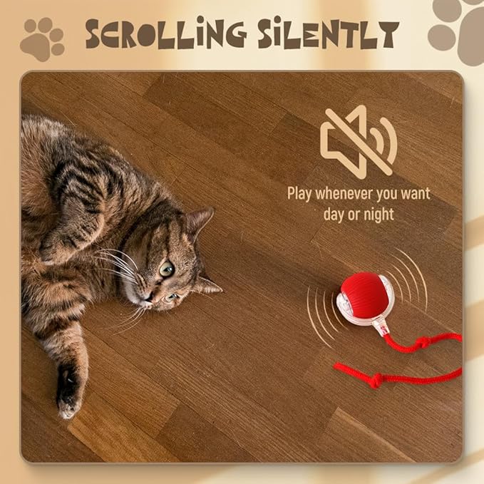 Smart Self-Rolling Ball, Interactive Toy for Large/Small Dogs & Cats - Chew Ball with String & Automatic Rotation (Green)