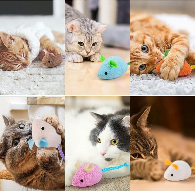 Interactive Cat Toy Set - 6 Pcs Plush Catnip Toys, Cute and Realistic Design for Engaging Pet Play