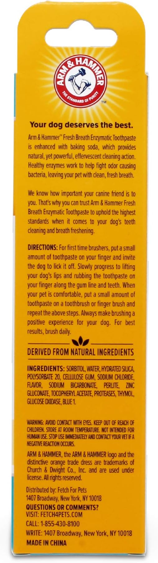 Arm & Hammer for Pets Fresh Breath Enzymatic Dog Toothpaste, Vanilla Ginger Flavor, Safe for Puppies and Adult Dogs, Daily Baking Soda Dental Gel to Eliminate Bad Breath, 2.5 Oz - 72 Pack