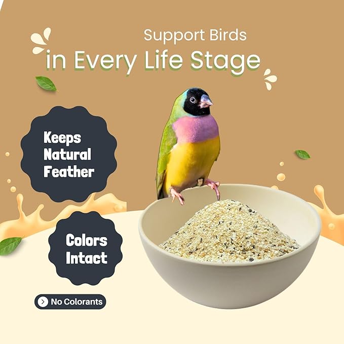 PINETA Elisir White Soft Breeding Bird Food and Nestlings - 1Kg for Seed Eating Birds, Complementary Soft Feed for Breeding, Nestlings Growth, Brooding Parents, Canaries & Finches