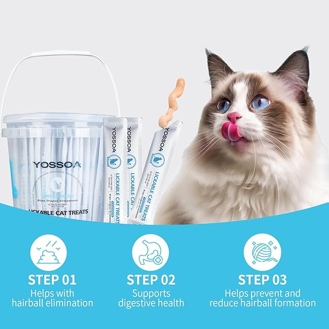 100tubes Cat Treat Lickable, Omega-3 Fish Oil for Skin and Coat Health Squeezable Creamy Purée Cat Treat Real Chicken Puree Lickables Bulk Wet Squeeze Treats for Kittens Healthy Grain-Free